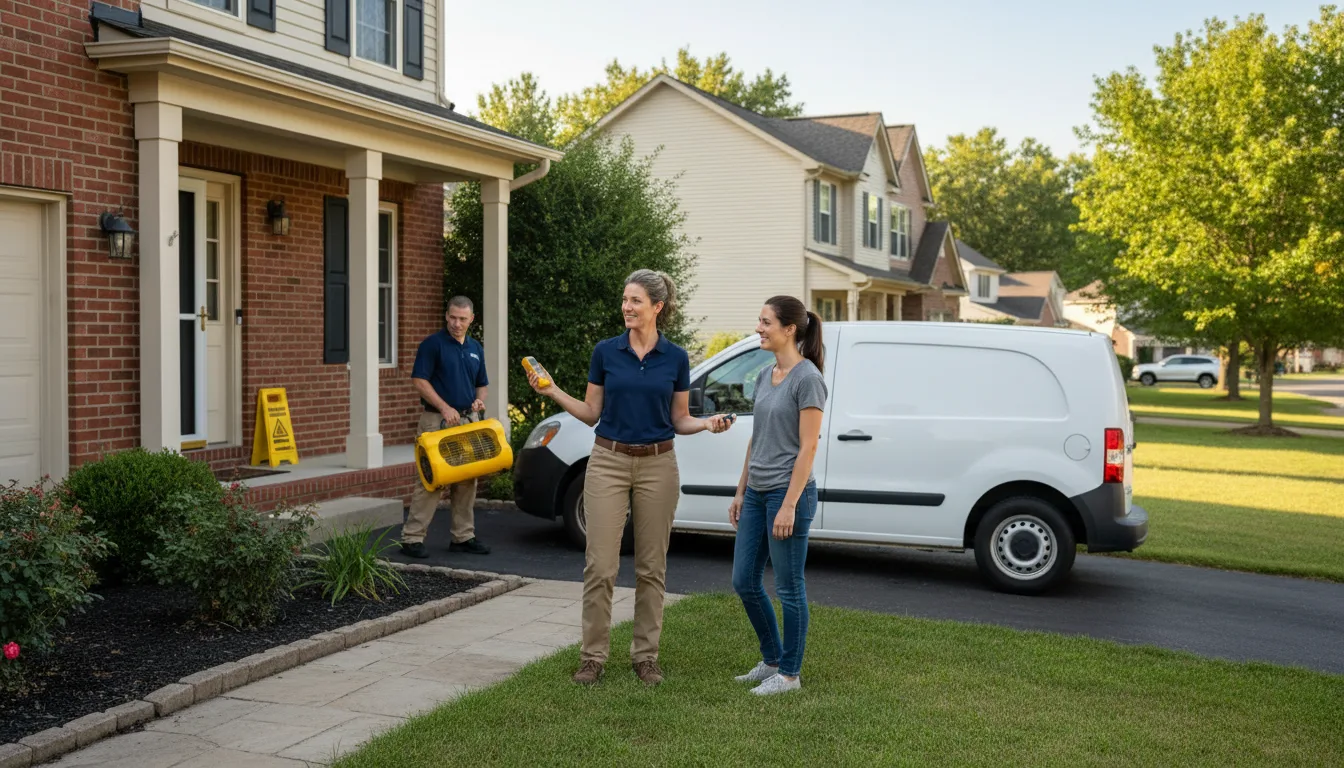 Residential water damage restoration in Arenzville, IL